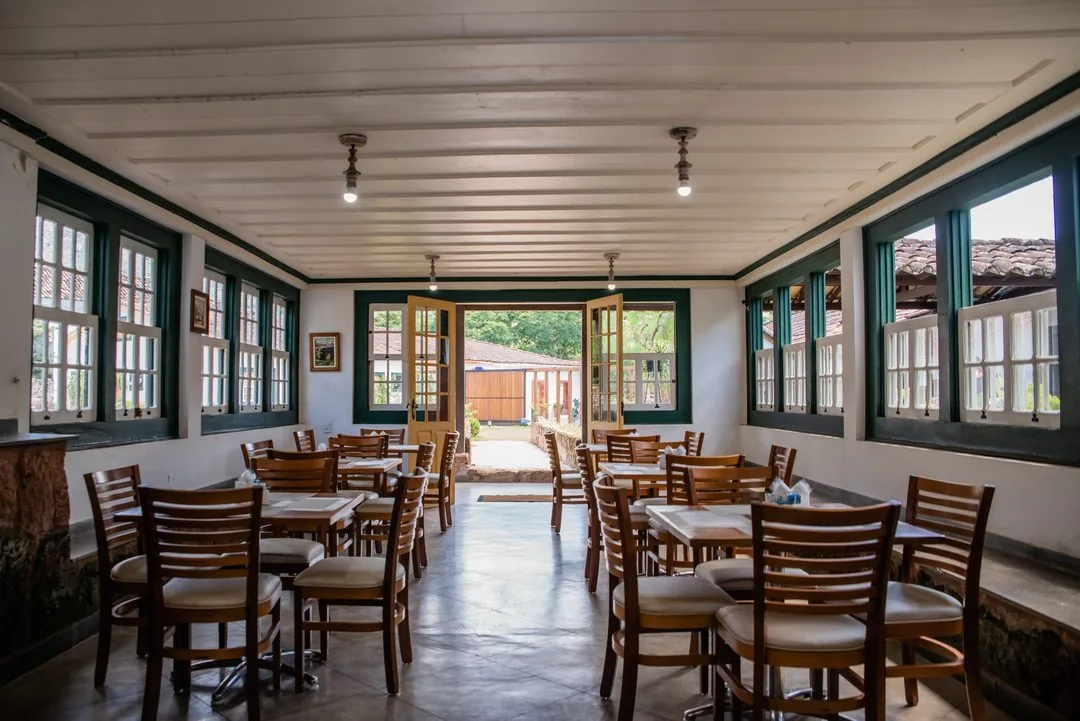 Salão do café da manhã da Pousada Vovô Chiquinho em Tiradentes